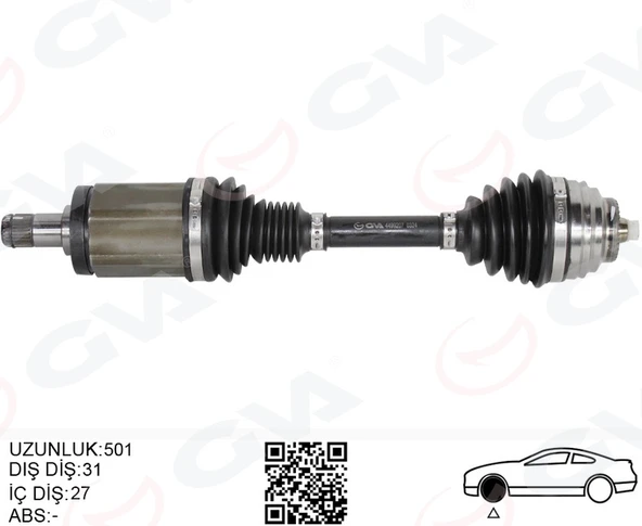 GVA 4499207 KOMPLE AKS ÖN SOL BMW X1 E84 09>15 501MM 31607605511 ürün görseli 1