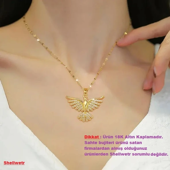 İtaly 18k altın kaplama anka gold renk kolye ürün görseli