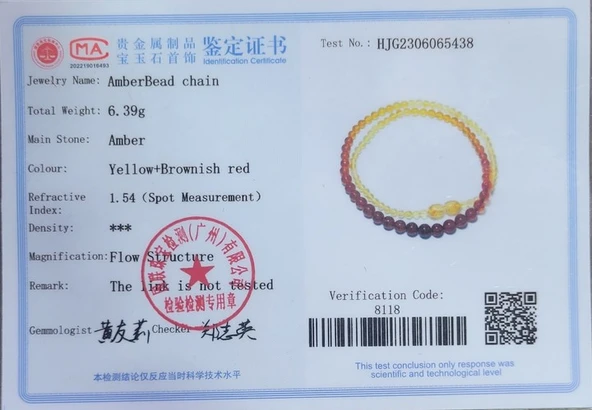 Kehribar Kolye Dereceli Küre Kesim Karışık Renkli Sertifikalı - Resim 2