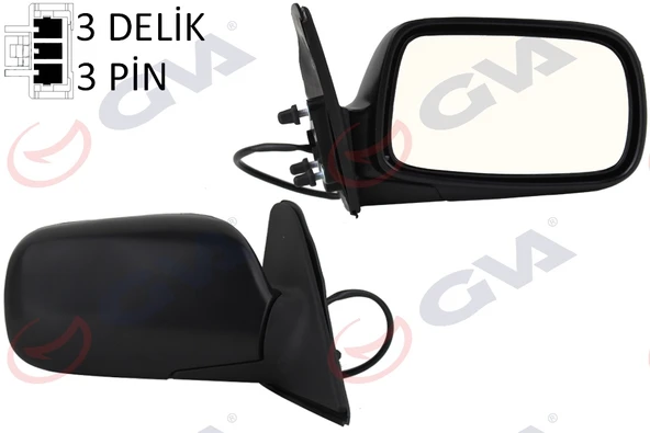 GVA 1071115 DIŞ DİKİZ AYNASI SAĞ COROLLA 97> ELEKTRİKLİ ISITMALI KONVEKS 3 FİŞ VM-278ER ürün görseli 1