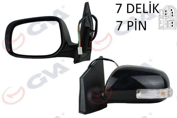 GVA 1071132 DIŞ DİKİZ AYNASI SOL COROLLA 08> ELEKTRİKLİ ISITMALI KATLANIR SİNYALLİ ASTARLI KONVEKS 7 FİŞ VM-6263EBL 8794002780 ürün görseli 1