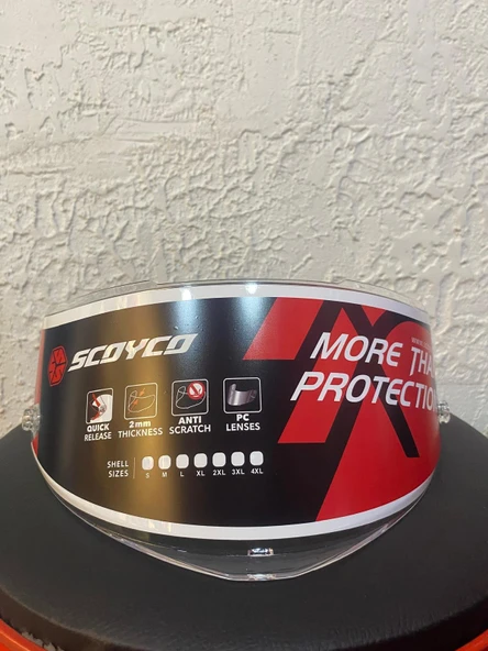 SCOYCO FF-871 KASK CAMI SİYAH-ŞEFFAF-PARLAK SİYAH(GÜMÜŞ) - Resim 6