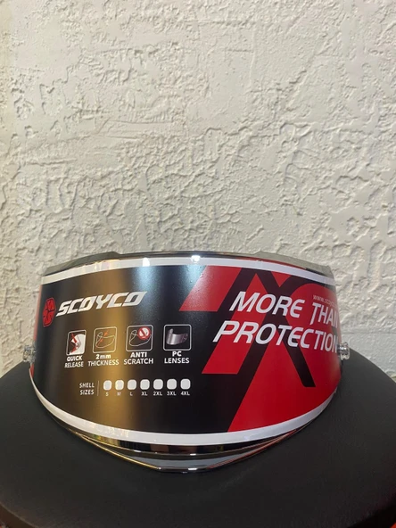 SCOYCO FF-871 KASK CAMI SİYAH-ŞEFFAF-PARLAK SİYAH(GÜMÜŞ) - Resim 8