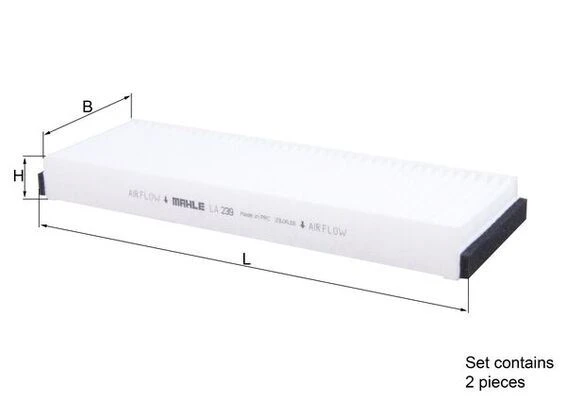 MAHLE LA239.S POLEN FİLTRESİ AUDI A6 2.0-2.4-2.8-3.0-3.2 04-11 2 Lİ SET 4F0898438-4F0819439A ürün görseli 1