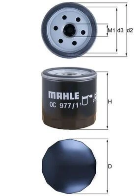 MAHLE OC977.1 YAĞ FİLTRESİ VW POLO-GOLF III-CADDY-BORA-OCTAVIA-FABIA-FELICA-TOLEDO-LEON-IBIZA-CORDOBA-ALTEA-ALTEA XL 030115561AA-030115561P-030115561K ürün görseli 1