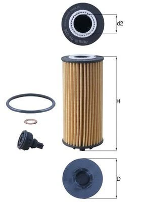MAHLE OX1238D YAG FILTRESI BMW B37 B38 B47 B48 F40 F45 F46 F48 F39 MINI F54 F55 F56 F60 11428593186 ürün görseli 1