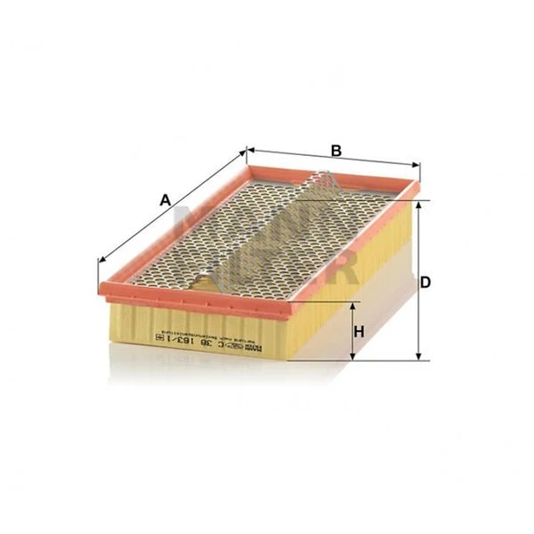 MANN C38163.1 HAVA FILTRESI MERCEDES OM602 W201 W124 W460 W463 A6020940104 ürün görseli