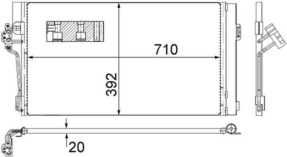 MAHLE AC762000S KLIMA RADYATORU MERCEDES VITO W639 03> A6398350800 ürün görseli 1