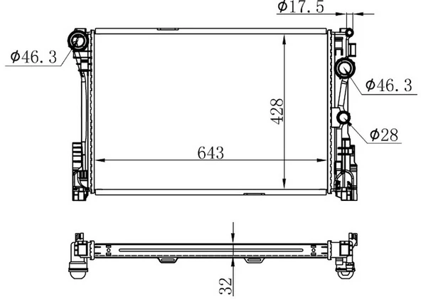 ORIS BME133032 MOTOR SU RADYATORU MERCEDES W204 S204 C204 C218 W212 C207 R172 A0995002703 ürün görseli 1