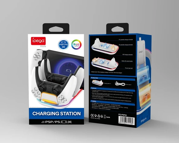 PS5 DUALSENSE  - PS PORTAL 3 İN 1 ŞARJ STANDI RGB IŞIKLI PG-P5P03 - Resim 6