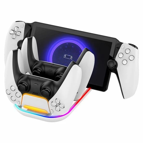 PS5 DUALSENSE  - PS PORTAL 3 İN 1 ŞARJ STANDI RGB IŞIKLI PG-P5P03 ürün görseli