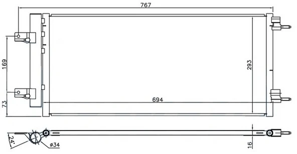 ORIS COP981016 KLİMA RADYATÖRÜ KONDANSATÖRÜ OPEL ASTRA K 15>22 39131676-39011385-13475956 ürün görseli 1
