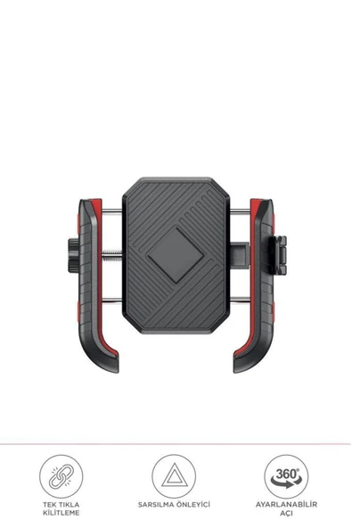 062 Siyah Plastik Bisiklet , Scooter, ATV Motosiklet Telefon Tutucu