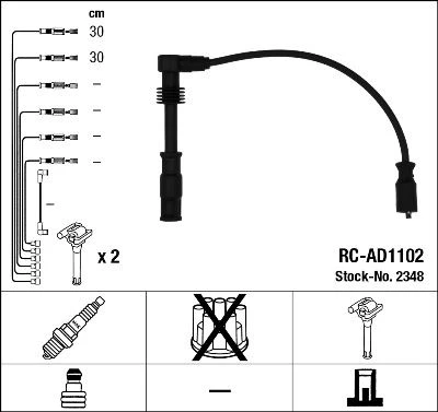 NGK 2348 BUJI KABLOSU A4 1.8 95-01 A6 1.8 95-97 ADR-APT 058905409A-058905447D ürün görseli 1