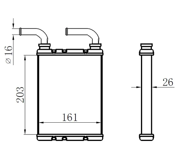 ORIS KRN024026 KALORİFER RADYATÖRÜ BRAZİNG FLUENCE DÜZ ÇIKIŞ BORULU 203X166X29 A/M 924147094R ürün görseli 1