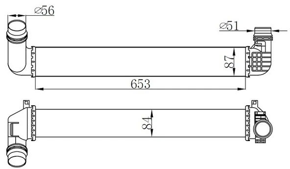 ORIS IRN144084 TURBO RADYATÖRÜ INTERCOOLER FLUENCE 10> 1.5DCI 657x89x85 2 SIRA ALB SİSTEM 144960024R-144966078R ürün görseli 1