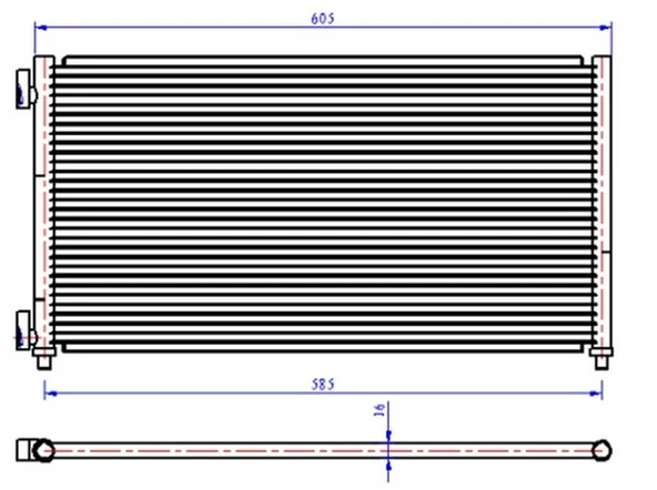 ORIS CFI270016 KLİMA RADYATÖRÜ KONDENSER FIAT DOBLO 01>IDEA 04>PUNTO 03> LANCIA YPSILON 06>11 1.2 1.3JTD 1.4 1.9JTD 46820833-51732993-51802116-51804991 ürün görseli 1