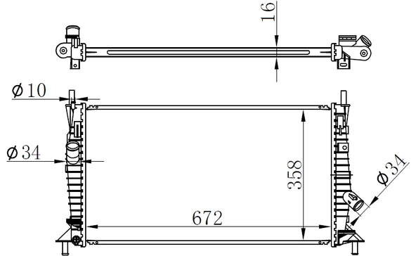 ORIS BFR501016 RADYATÖR BRAZİNG FOCUS II 04-12 CMAX 1.6Tİ 1.8 2.0 05-07-10 VOLVO S40 1.6 1.8 2.0 C30 C70 V50 3M5H8005RK-8603621-30665934 ürün görseli 1