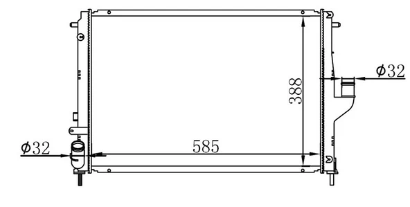 ORIS BDC050022 RADYATÖR BRAZİNG DACIA DUSTER 10 > LOGAN 05 > 1.5 DCİ Mek.Şanz. / AC 585x408x26 214100598R-8200582026 ürün görseli 1