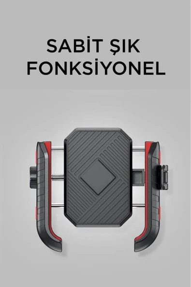 062 Siyah Plastik Bisiklet , Scooter, ATV Motosiklet Telefon Tutucu - 3