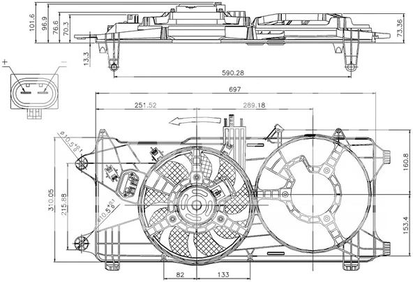 ORIS FFI116000 FAN MOTORU DAVLUMBAZLI FIAT DOBLO 1.3 MJET 03 > 1.9JTD 01 > EURO III TEK MOTORLU KLİMASIZ 51755589-51738799 ürün görseli 1