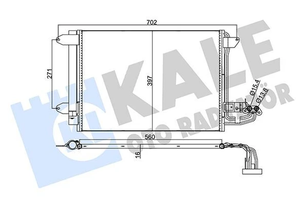KLİMA KONDENSERİ A3-LEON-TOLEDO-OCTAVIA-CADDY III-GOLF V-VI-JETTA IV-TOURAN AL/AL 580x391x16  1K0820411E-1K0820411H-1K0820411Q ürün görseli