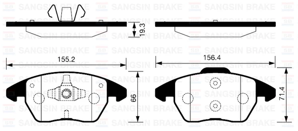 SANGSIN SP2098 ÖN BALATA P307 03 > 207 1.6 07 > 308 07 > 3008 09 > C4 04 > GDB1605 4252.60-4253.43-WVA23589 ürün görseli 1