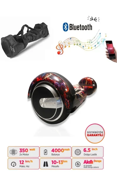 Elektrikli Kaykay Full Ledli Hoverboard Bluetooth Hoparlörlü 6.5 Inch Çanta Hediyeli D15 - Resim 2