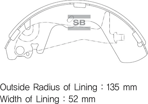 SANGSIN SA099 ARKA KAMPANA PABUÇ BALATA HYUNDAI GALLOPER 2.5L D4BH TCİ 99-03 / 3.0L G6AT SOHC V6 98-01 583054AA00-SB000102 ürün görseli 1