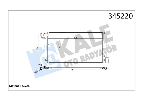 KLIMA RADYATORU KONDANSER FOCUS III 1.6TI 16V 11>C MAX GRAND C MAX 1.6TI 16V 1>BENZINLI UZUNLUK : 698MM. GENİŞLİK: 387MM  2010808-F1F119710CA-F1F119710EA ürün görseli