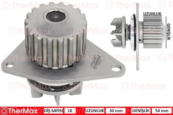 THERMAX T01.228 DEVIRDAIM SU POMPASI PEUGEOT P206-P207-P307 CITROEN C2-C3-C4 1.4 16V KFU-ET3J4 18DIS 1201.G2-1609417180-1623095980 ürün görseli 1