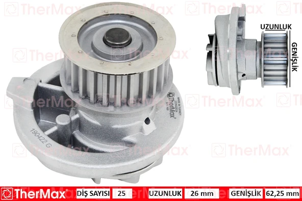 THERMAX T01.168 DEVİRDAİM ASTRA F-G-VECTRA A-B-OMEGA B-KADETT E-CALIBRA A 1.8i 16V-1.7D-2.0i 16V T 1334041 1334053-9192370-1334050-90466343 ürün görseli 1