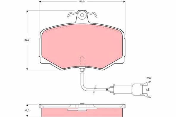 TRW GDB461 x ÖN BALATA JAGUAR XJ 40 SOVERING 2.9 86-90 3.5 3.6 5.3 85-92 JLM1281 ürün görseli 1