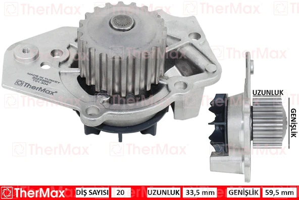 THERMAX T01.304 DEVİRDAİM PSA BX 1.7 1.9 ZX 205 C15 XANTIA 1.9 306 1.8 120160-1201.60-GWP338-GWP337 ürün görseli 1