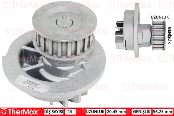 THERMAX T01.130 DEVİRDAİM CHEVROLET KALOS 1.4 REZZO 1.6 05 > DAEWOO KALOS 1.4 02 > LANOS 1.4 1.5 97 > PA694 96350799-96352648 ürün görseli 1