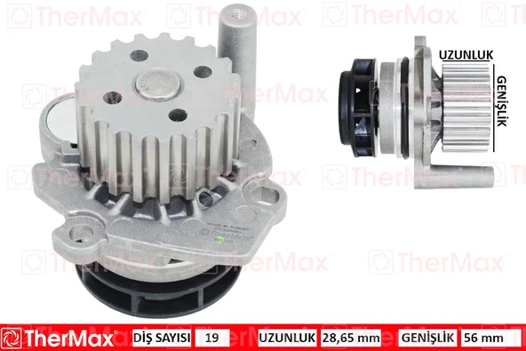 THERMAX T01.173 DEVİRDAİM CRAFTER-T6-A3-JETTA-CADDY-POLO-PASSAT 1.2-1.6-2.0TDI CAYB/C/D-CAAB/C-CKUB-CFFB-CAGA T 03L121011-03L121011J-03L121011P ürün görseli 1