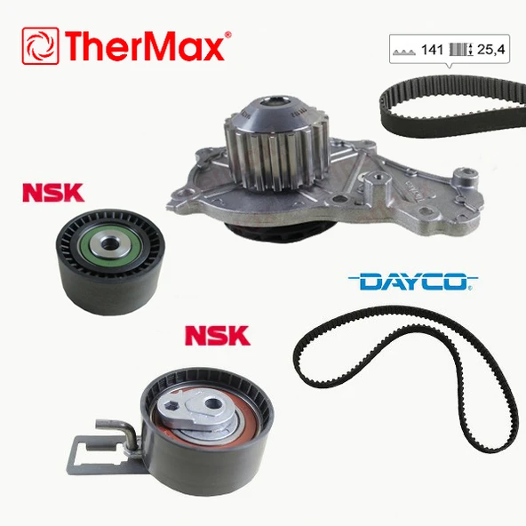 THERMAX T16.182 DEVİRDAİMLİ EKSANTRİK GERGİ KİTİ 141x25.4 C5 III-C4 II-DS4-P208-P308-P3008-P5008-2008-PARTNER TEPE BERLINGO III-C3 III-DS3-DS5-P301-C ELYSEE DV6C-DV6DTED E5 -TRANSİT COURIER-B-MAX-C-MA ürün görseli 1