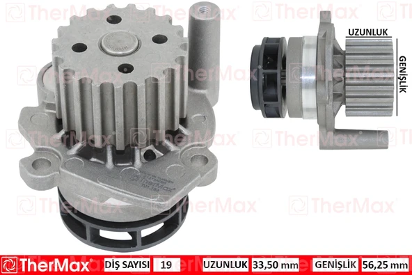 THERMAX T01.163 DEVİRDAİM CADDY-GOLF 5-JETTA-PASSAT-POLO-TRANSPORTER T5-FABIA-OCTAVIA-IBIZA 1.9TDI AXB-BJB-BXE 04-10 045121011F-045121011H-1459215 ürün görseli 1