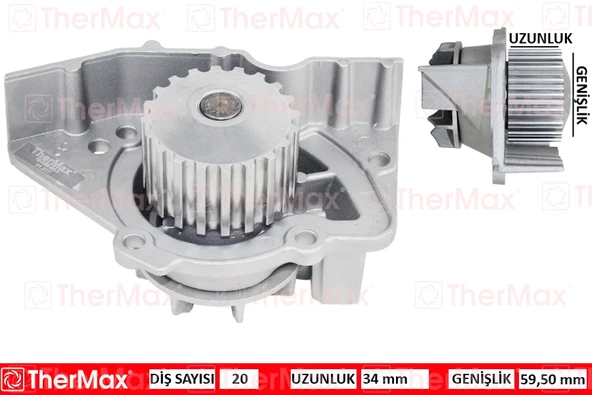 THERMAX T01.217 DEVİRDAİM PARTNER-BERLINGO 96 > JUMPER-SCUDO 96-02 EXPERT 96 > PA391 PA911 20 DİŞ-59.5mm-34m 9627667988-1201.52-1201.65-1201.A4 ürün görseli 1