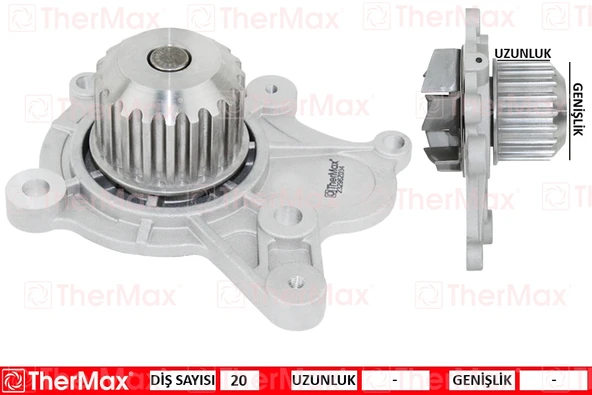 THERMAX T01.312 DEVİRDAİM SU POMPASI HYUNDAI SANTAFE. TUCSON 2.0L D4EA CRDİ DİZEL 04-10 2510027400 ürün görseli 1