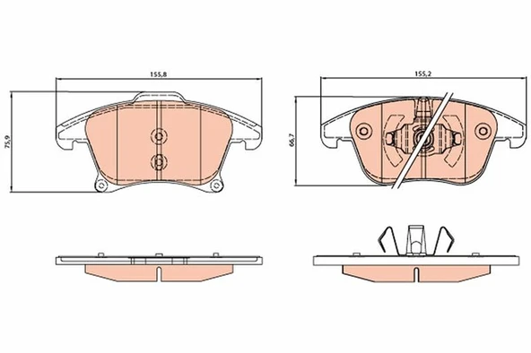 TRW GDB2075 ON FREN BALATASI GALAXY S-MAX 15> MONDEO IV 14> 16 JANT FİŞSİZ DG9C2K021EE-5182149-2014119 ürün görseli 1
