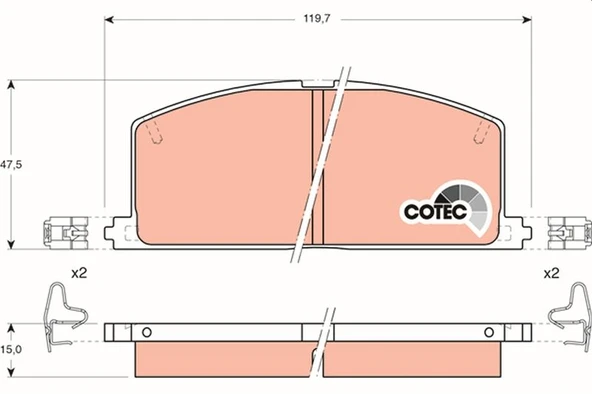 TRW GDB323 ÖN BALATA COROLLA-CAMRY-CORNA-CARİNA 95 > 0449112231-449150060-WVA20870 ürün görseli 1