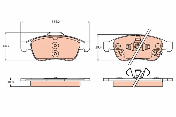 TRW GDB2111 ÖN BALATA FIAT 500X 15> JEEP RENEGADE SUV 14> 77367213-77367369 ürün görseli 1