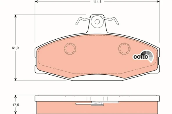 TRW GDB1280 ÖN BALATA FAVORİT 91-97 FELICIA 92-01 CADDY 1.6 1.9D 96-12.00 6U0698151B-6U0698151E ürün görseli 1