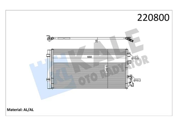 KLİMA KONDANSER RADYATÖRÜ RENAULT FLUENCE 09> MEGANE III 09> 1.5dCi 1.6 1.6dCi 348x685x16  921000005R-921100001R ürün görseli
