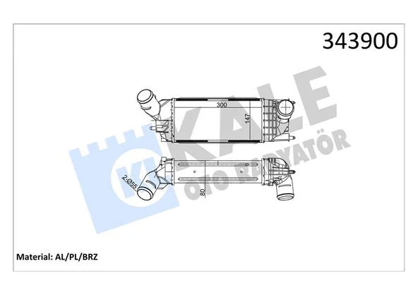TURBO RADYATÖRÜ INTERCOOLER CITROEN C5 Hdi 05 > AL/PL/BRZ 300x147x76  0384.K8 ürün görseli
