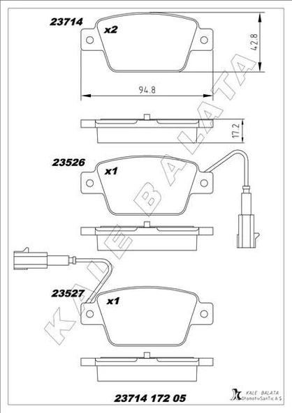 ARKA FREN BALATASI FIAT STILO 02> LINEA 07> BRAVO II 07>14 ALFA ROMEO MİTO 08> MULTIPLA 99>  77364590-77363518-77362768-9949280 ürün görseli