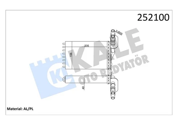 KALORİFER RADYATÖRÜ 2 SIRA AL PL CLIO II-KANGOO 98->  7701044790 ürün görseli