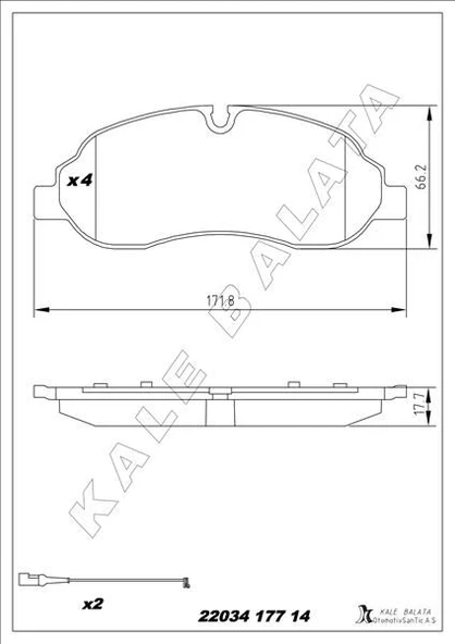 ON FREN BALATASI YENİ TRANSİT V363 TTG 14> ÇİFT TEKER FISLI  BK312K021AE-BK312K021AD ürün görseli