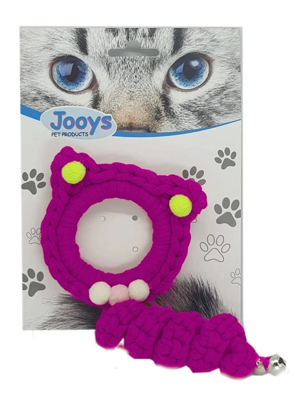 Markapet Jooys Zilli Kedi Örgü İpi 15 cm Pembe ürün görseli 1
